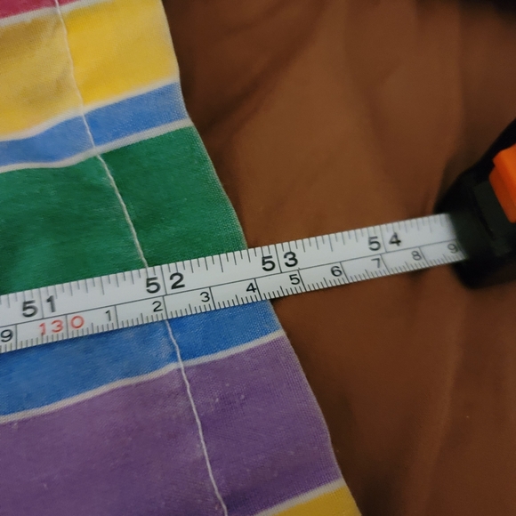 Rainbow Stripe 1970s Handmade House Dress Caftan Muu-Muu Full Length - Picture 12 of 12